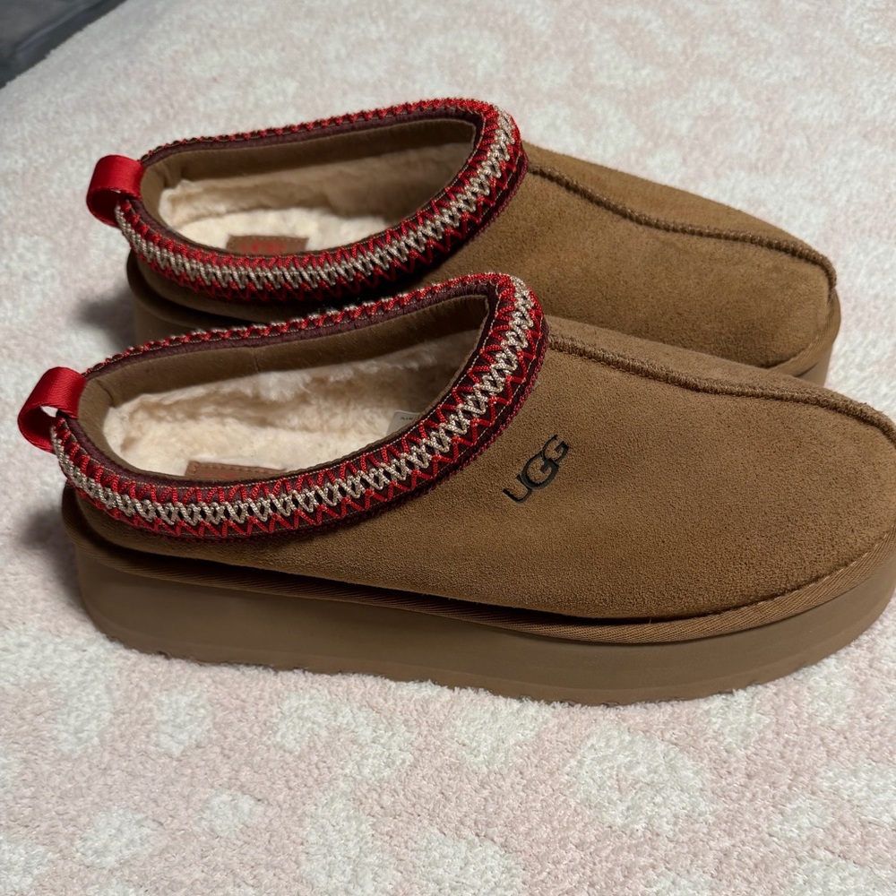 NEW Women’s UGG Tazz II Platform Slide On Slippers - Chestnut- Size 11 - Picture 3 of 8